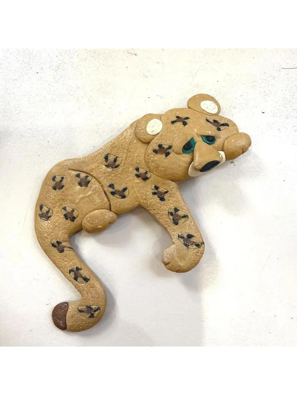 Handcrafted Clay Leopard Figurine